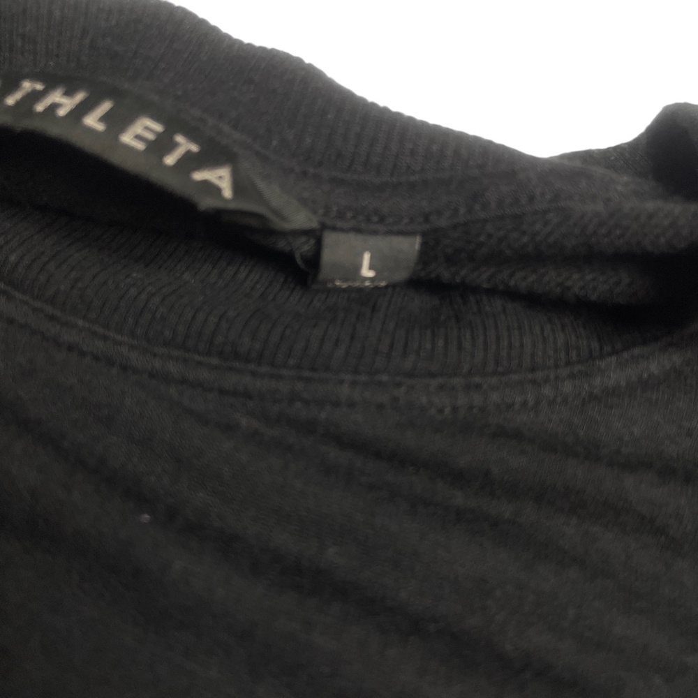 Athleta Womens Large Black Soft Shirt Ruched‎ Sides 3/4 Sleeves - Picture 3 of 7
